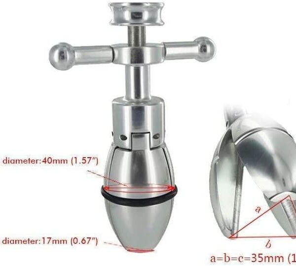 Stainless Steel Expanding Anal Plug with Lock -